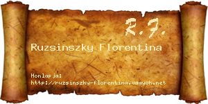 Ruzsinszky Florentina névjegykártya
